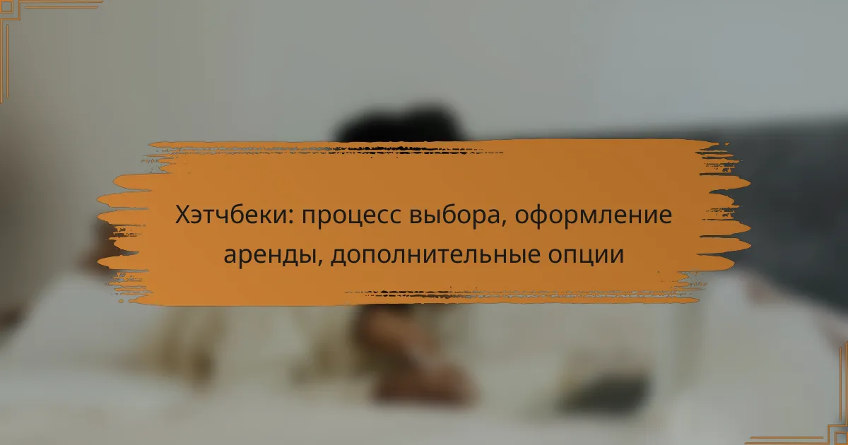 Хэтчбеки: процесс выбора, оформление аренды, дополнительные опции