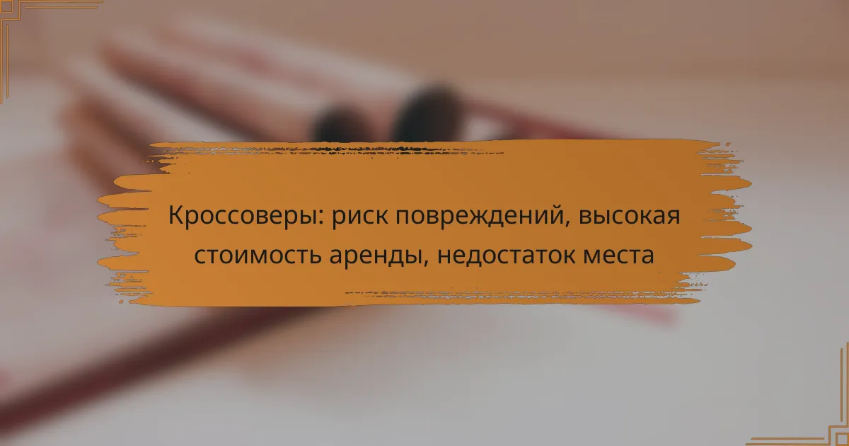 Кроссоверы: риск повреждений, высокая стоимость аренды, недостаток места