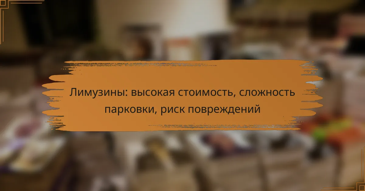 Лимузины: высокая стоимость, сложность парковки, риск повреждений