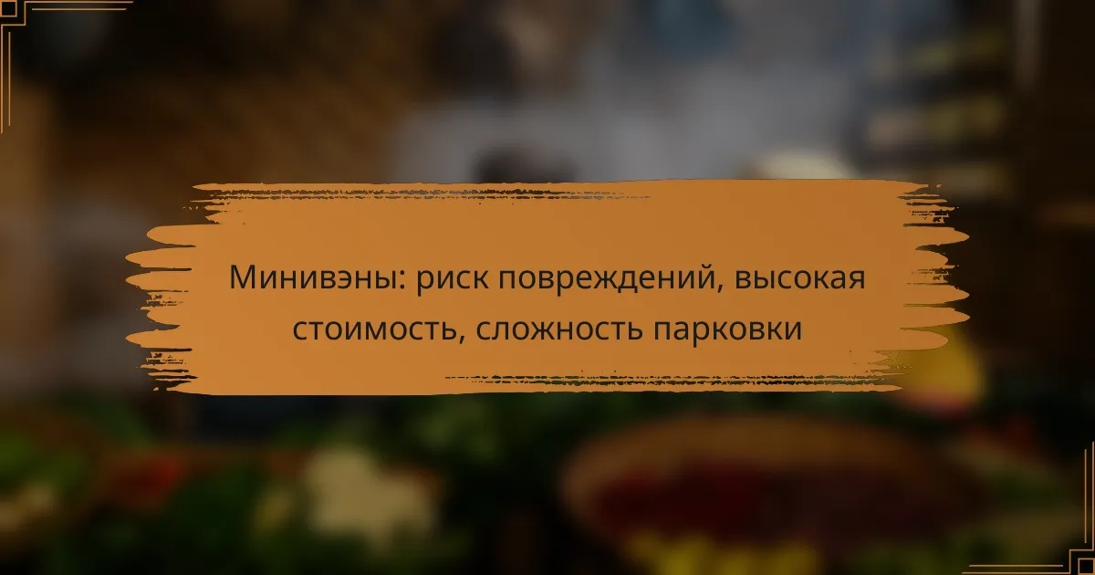 Минивэны: риск повреждений, высокая стоимость, сложность парковки