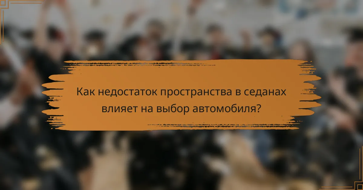 Как недостаток пространства в седанах влияет на выбор автомобиля?