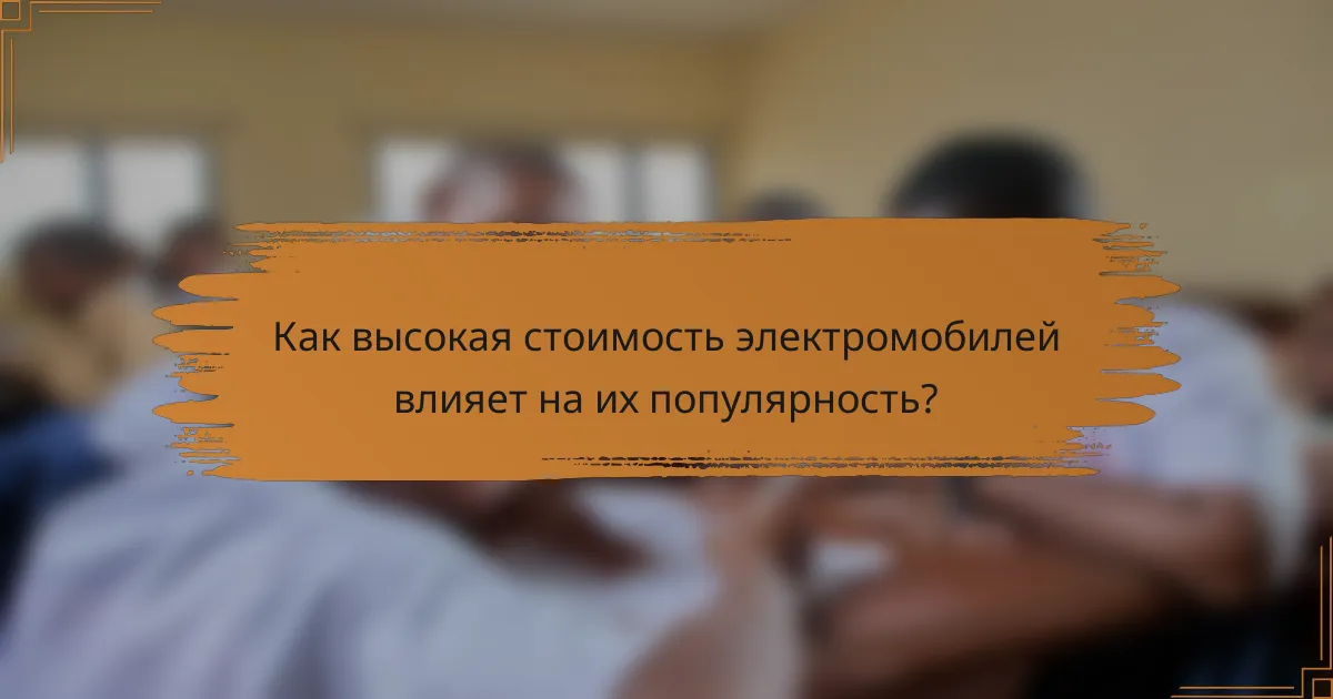 Как высокая стоимость электромобилей влияет на их популярность?