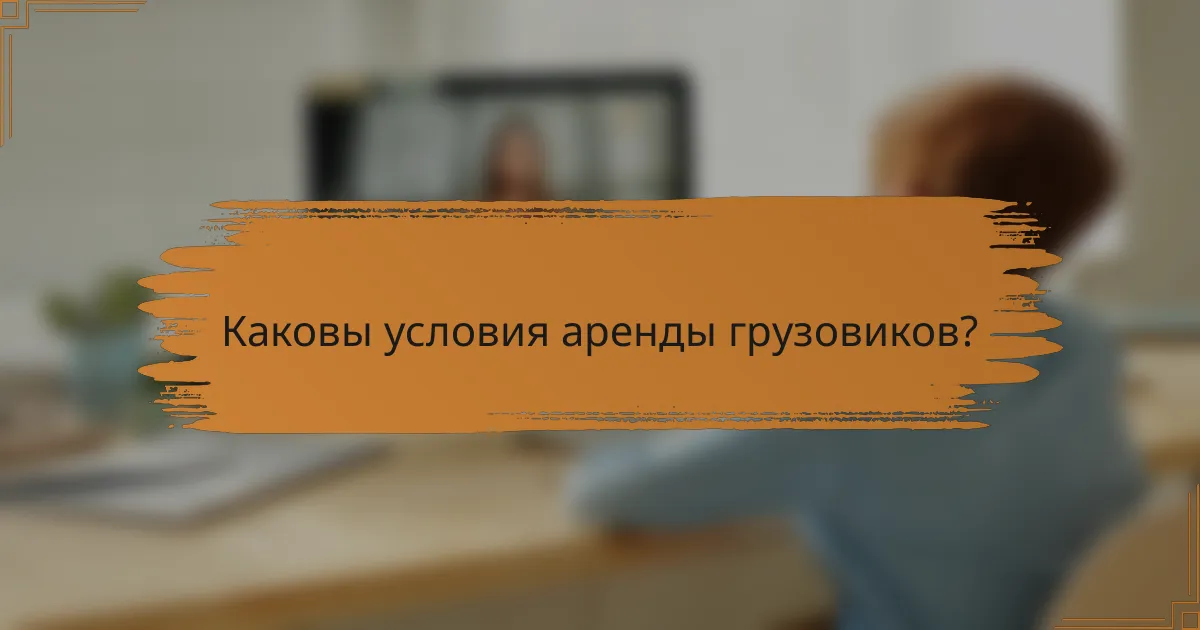 Каковы условия аренды грузовиков?