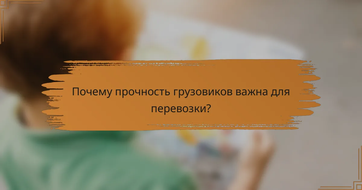 Почему прочность грузовиков важна для перевозки?